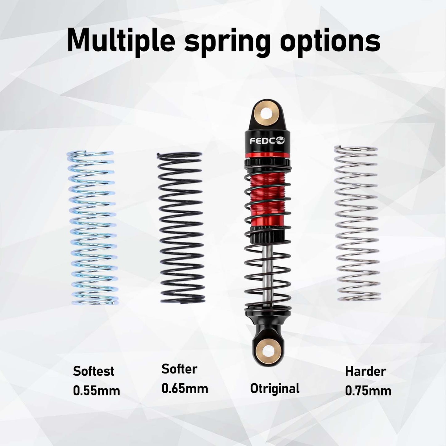FEDCO HPI Venture18 Shocks 53MM Shock absorbers With Springs CNC Threaded Oil Damper For HPI Venture18 Upgrades 1/18 RC Crawler