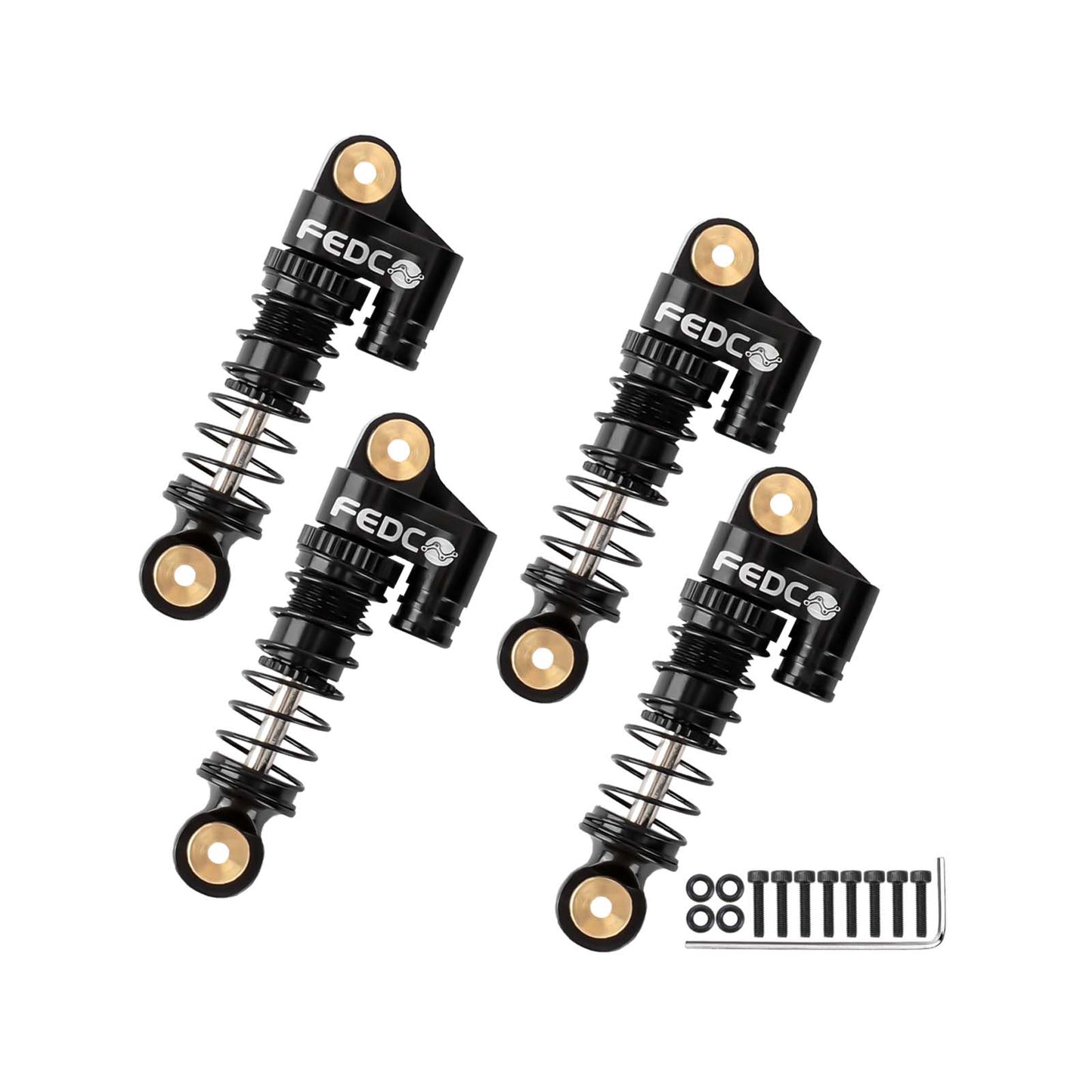 FEDCO SCX24 38mm Oil-Filled Shocks - CNC Aluminum Threaded Shock Absorber For Axial SCX24 Upgrade Parts 1/24 RC Crawlers