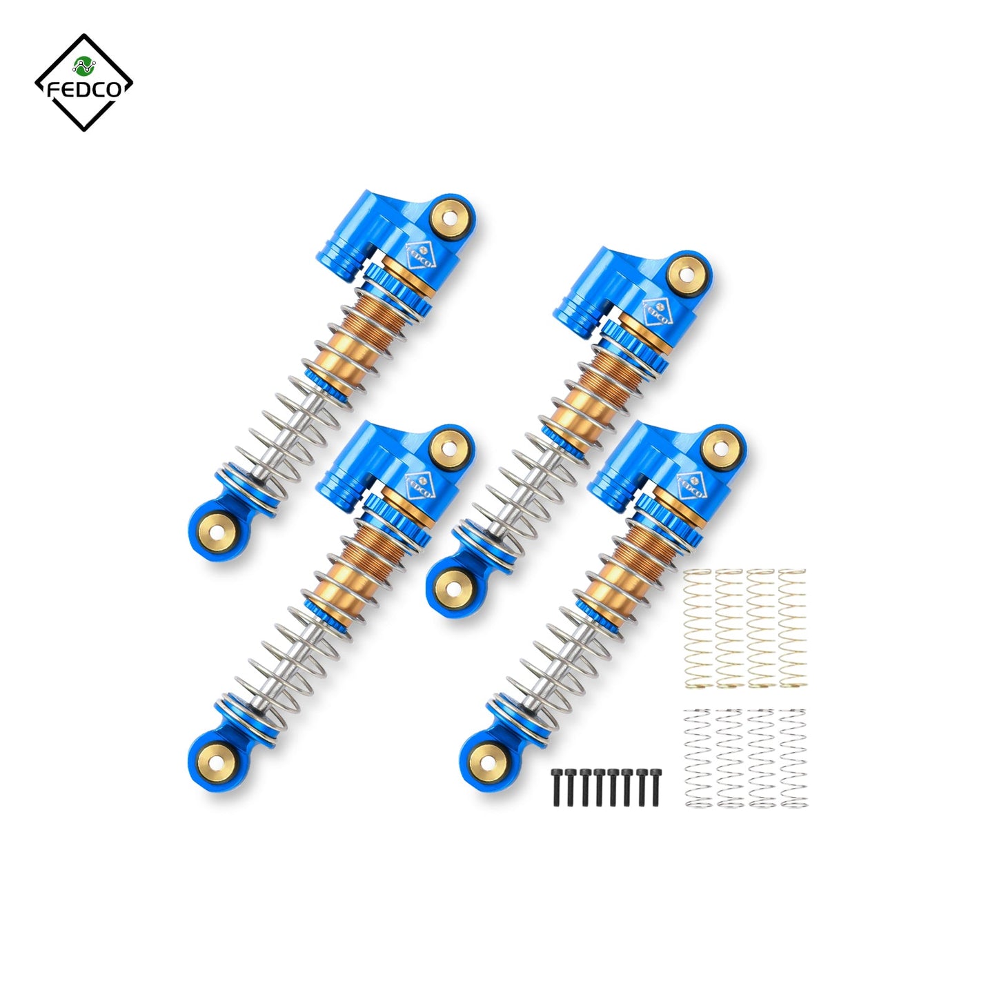 FEDCO SCX24 Shocks 48MM Oil-Filled Shocks Absorber Aluminum Threaded Absorber Oil Damper With Springs For Axial SCX24 FMS FCX24M Upgrades 1/24 RC Crawler