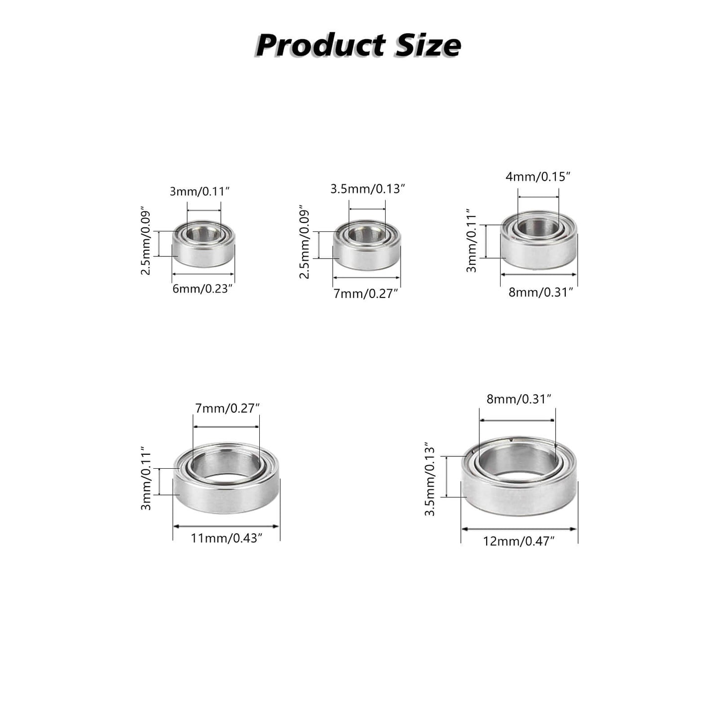 FEDCO Redcat Ascent 18 Bearing Kit Sealed Bearings For Redcat Ascent 18 Upgrade Parts 1/18 RC Crawler