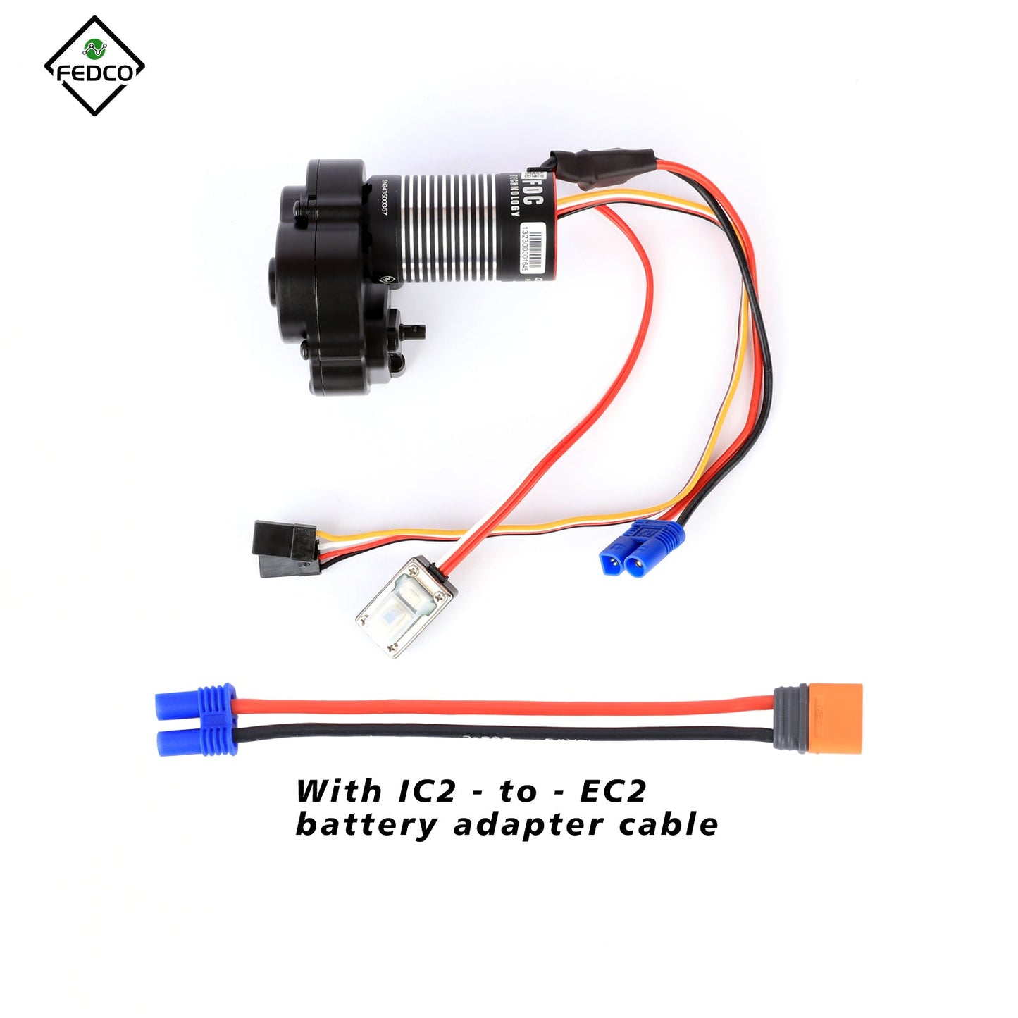 FEDCO UTB18 Motor Transmission with Hobbywing QUICRUN Fusion Mini16 3000KV Brushless Motor ESC Combo 2in1 FOC System for Axial UTB18 Capra 4WD & 4WS Upgrades 1/18 RC Crawler