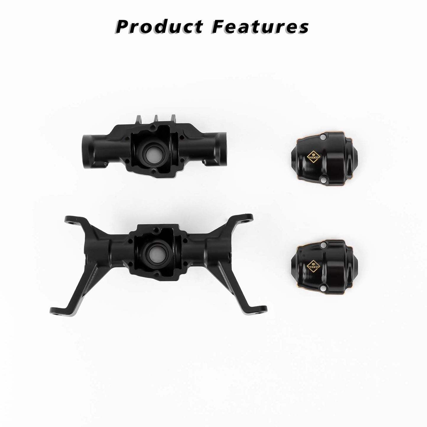 FEDCO Redcat Ascent 18 Aluminum Front and Rear Portal Axle Housing With Diff Cover For Redcat Ascent 18 Upgrade Parts 1/18 RC Crawler