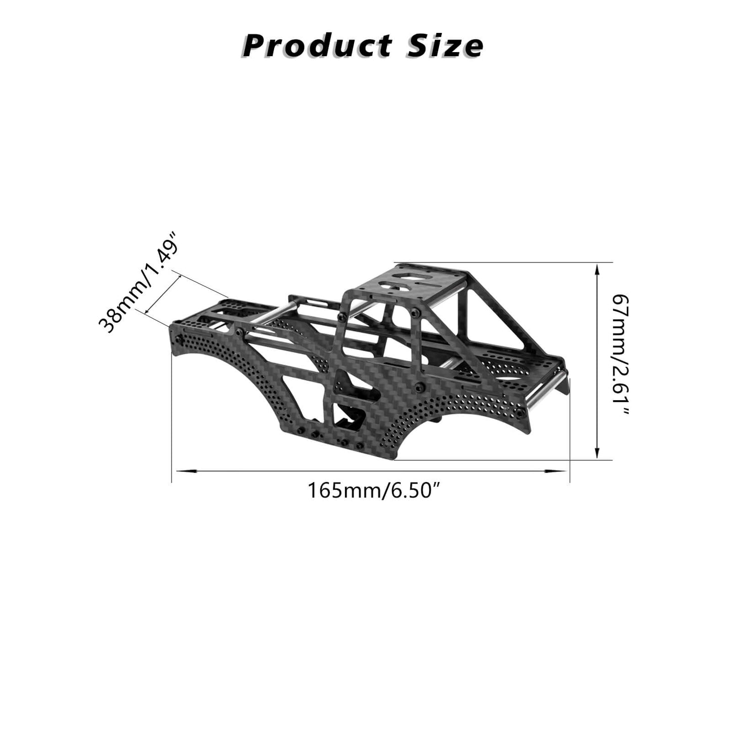 FEDCO Monster Truck SCX24 Carbon Fiber Frame LCG Chassis for Axial SCX24 Upgrade Parts 1/24 RC Crawler