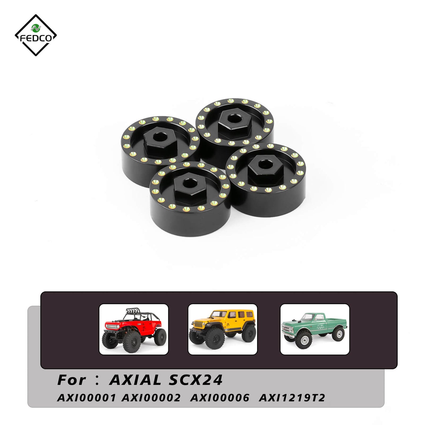 FEDCO SCX24 Wheel Weights 9g Counterweight For Axial SCX24 Upgrade Parts 1/24 RC Crawler
