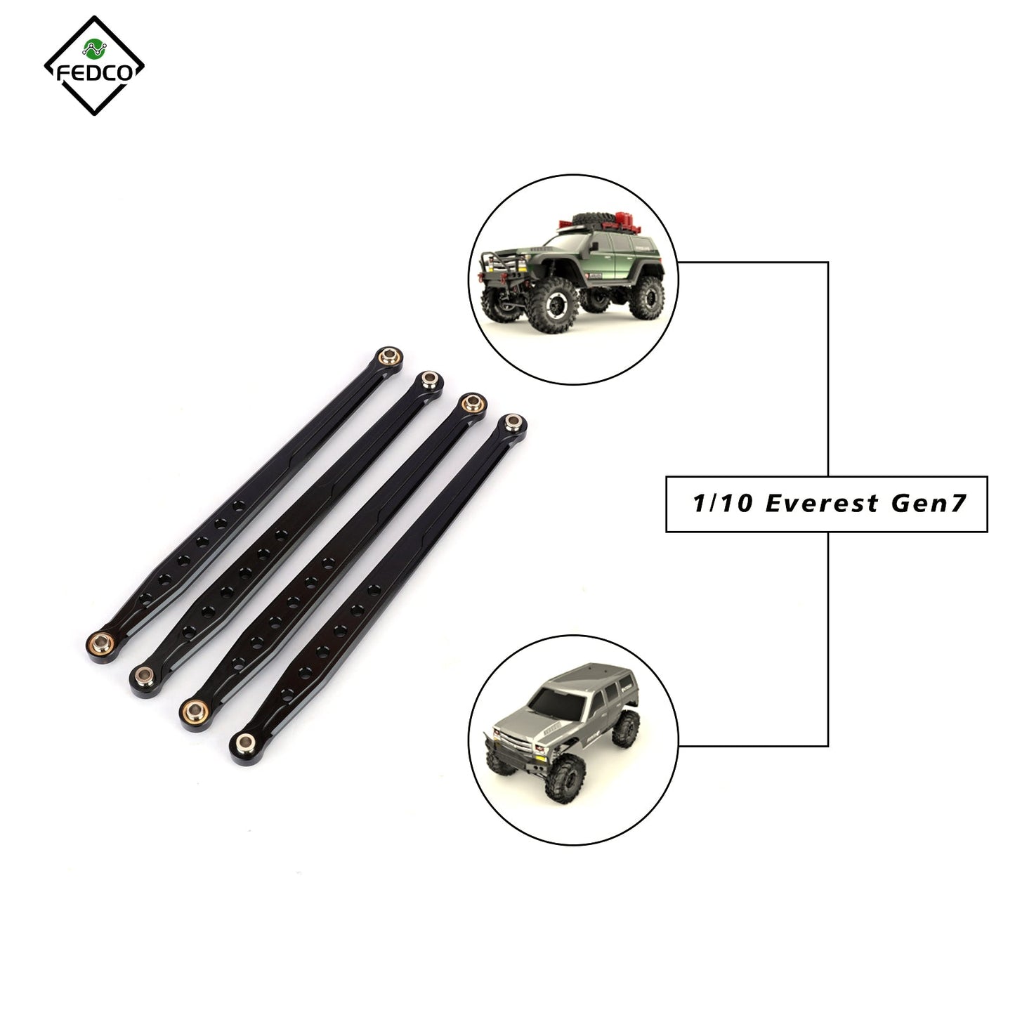 FEDCO Redcat Gen7 Side Linkage 13822 For RedCat Everest Gen7 RC Crawler Upgrade Parts