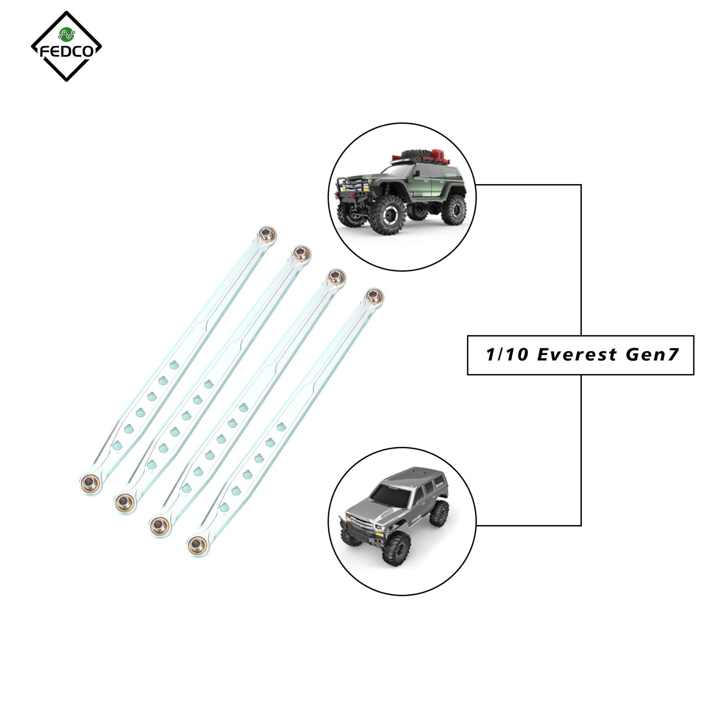 FEDCO Redcat Gen7 Side Linkage 13822 For RedCat Everest Gen7 RC Crawler Upgrade Parts