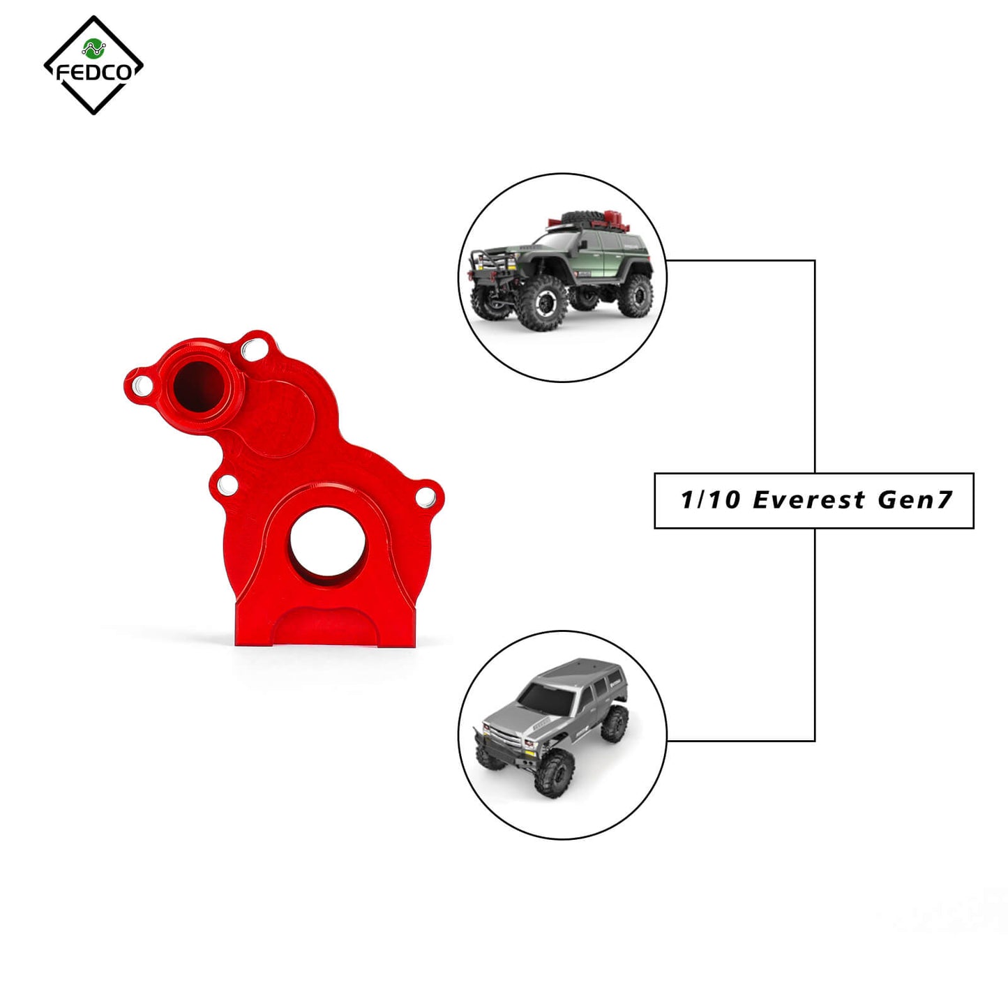 FEDCO Redcat Gen7 Gear Box Housing 18130 For RedCat Everest Gen7 Upgrade Parts 1/10 RC Crawler
