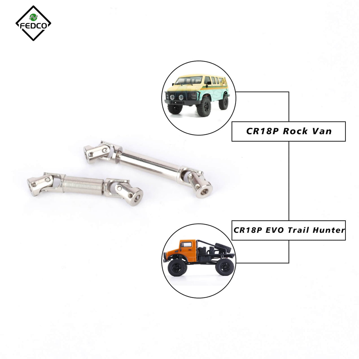 FEDCO HobbyPlus CR18P Driveshafts 41-53MM 50-69MM For HobbyPlus CR18P Upgrade Parts 1/18 RC Crawler