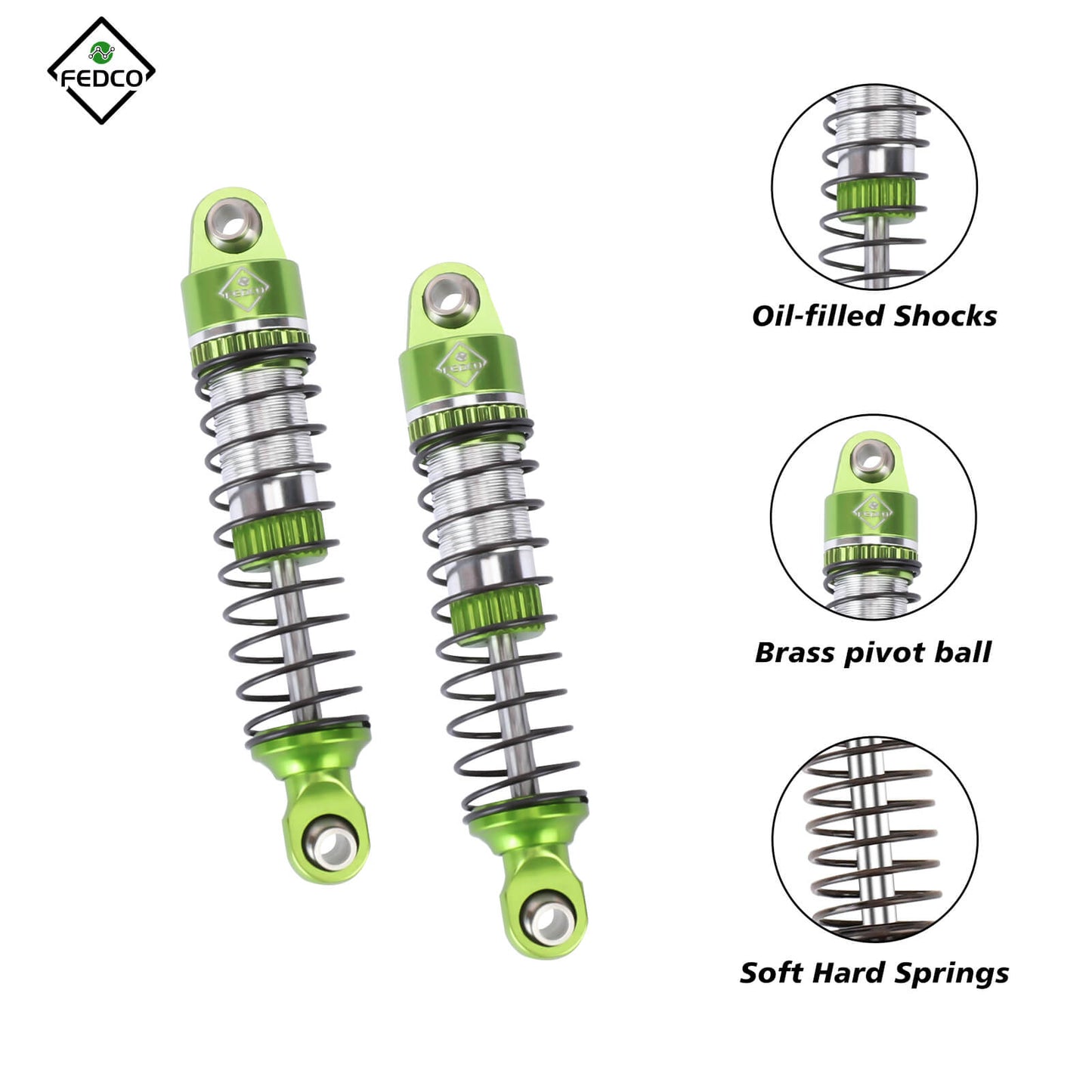 FEDCO HobbyPlus CR18P 59MM Shocks With Spring For HobbyPlus CR18P EVO PRO Furitek Upgrade Parts 1/18 RC Crawler