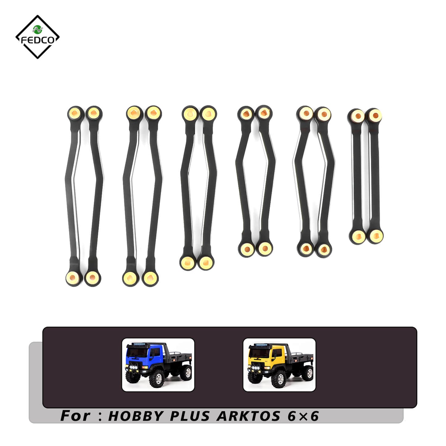 FEDCO HobbyPlus Arktos 6×6 Steering Links For HobbyPlus Arktos 6x6 upgrades 1/18 RC Crawler