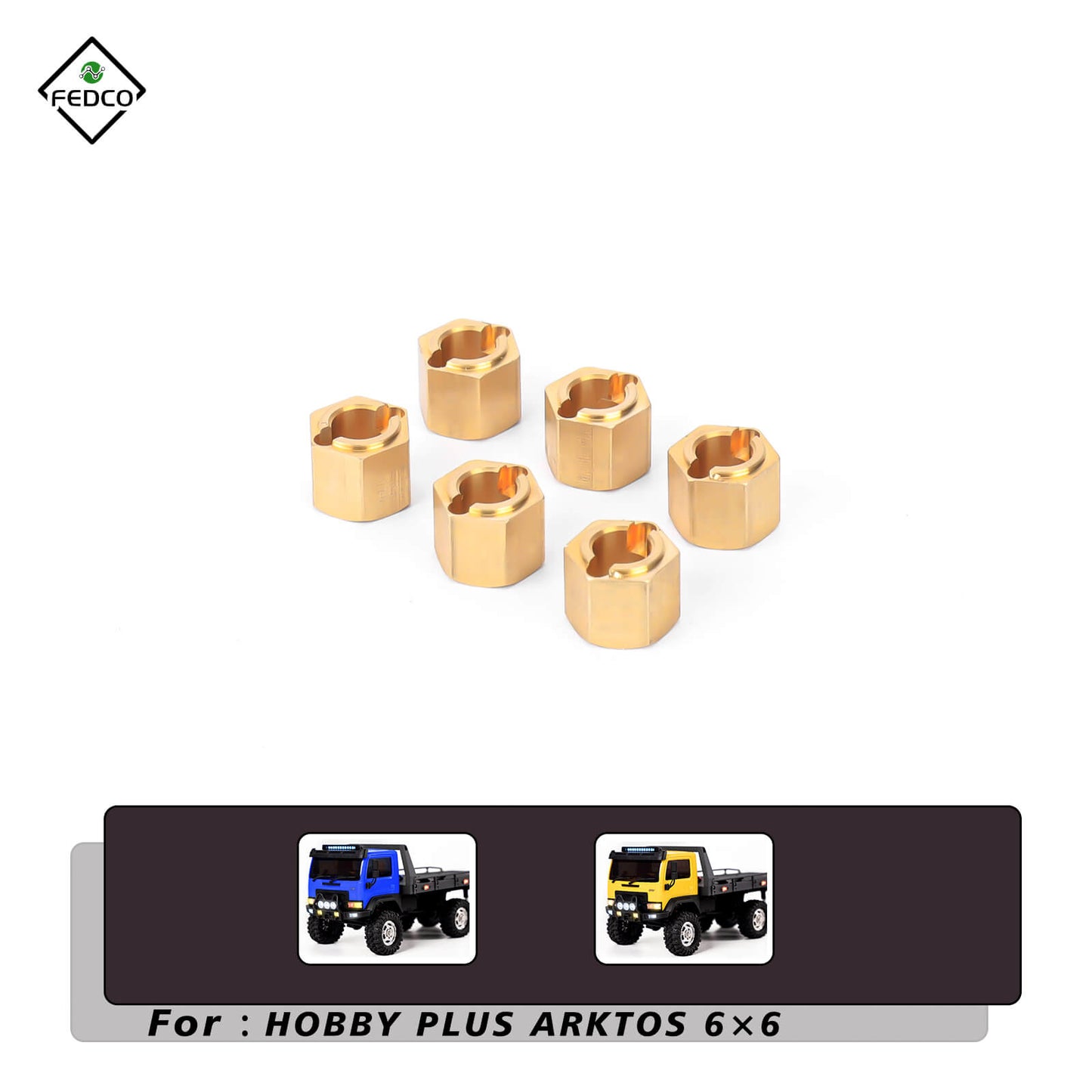 FEDCO Hobbyplus Arktos Hex H7*6.2MM Wheel Hubs Hex Spacer For HobbyPlus Arktos 6x6 CR18P Upgrades 1/18 RC Crawler