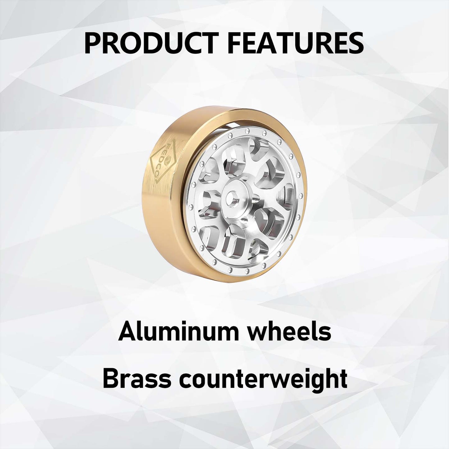 FEDCO HobbyPlus CR18P Wheels 1.3 Beadlock Wheel Rims 1.2 Inch Aluminum With Brass Counterweight For HobbyPlus Arktos 6x6 CR18P upgrades 1/18 RC Crawler