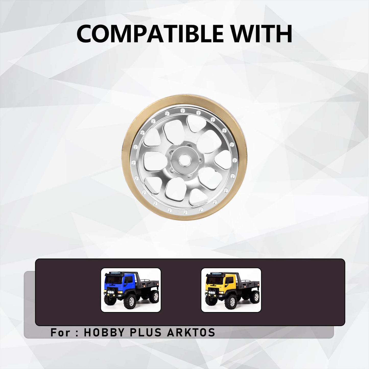 FEDCO HobbyPlus CR18P Wheels 1.3 Beadlock Wheel Rims 1.2 Inch Aluminum With Brass Counterweight For HobbyPlus Arktos 6x6 CR18P upgrades 1/18 RC Crawler