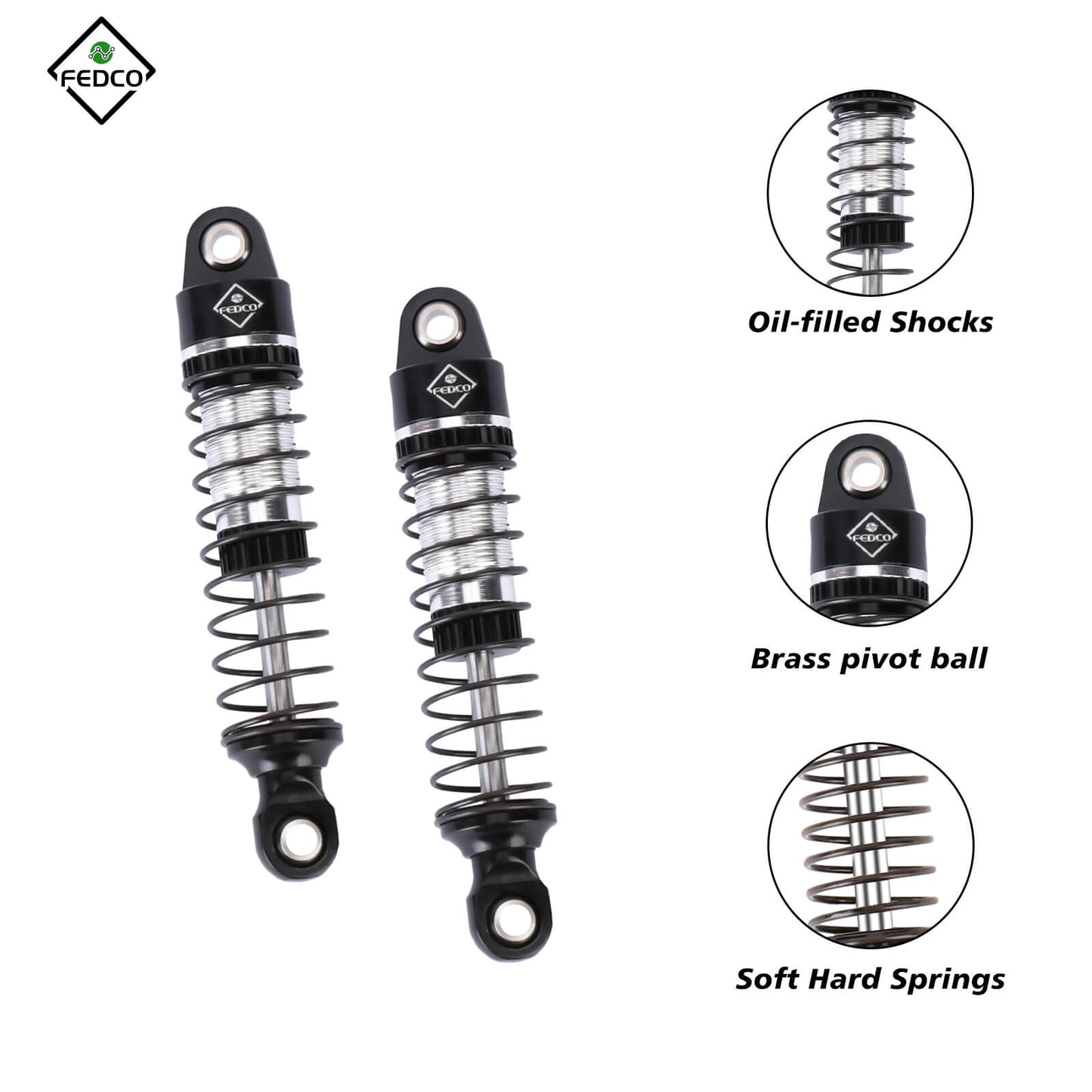FEDCO HobbyPlus CR18P Arktos Shocks 59MM For HobbyPlus Arktos 6x6 CR18P Upgrades 1/18 RC Crawler