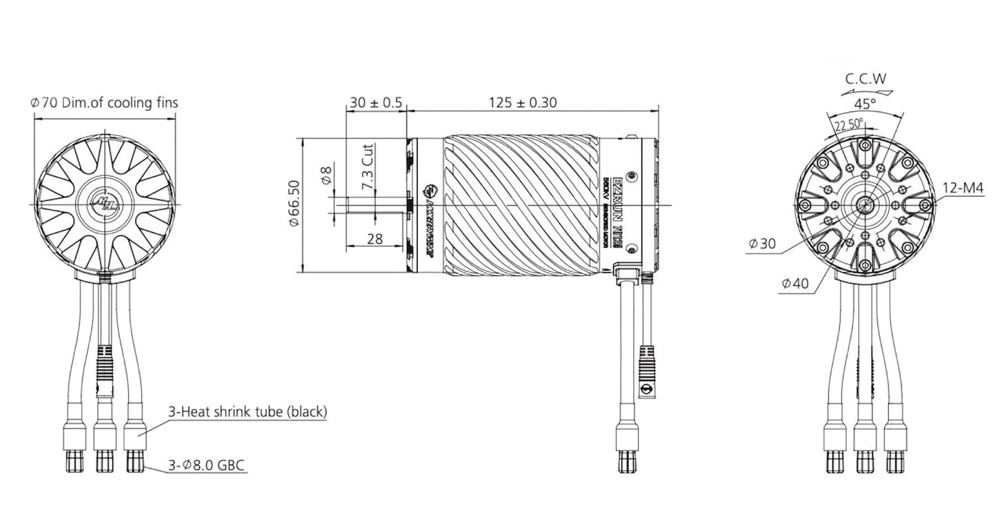 HOBBYWING Ezrun 70125SD Brushless Motor