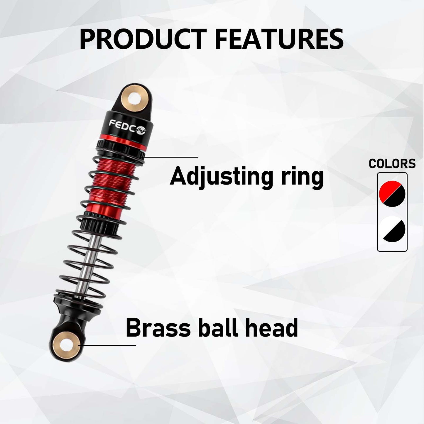 FEDCO HPI Venture18 Shocks 53MM Shock absorbers With Springs CNC Threaded Oil Damper For HPI Venture18 Upgrades 1/18 RC Crawler