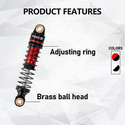 FEDCO HPI Venture18 Shocks 53MM Shock absorbers With Springs CNC Threaded Oil Damper For HPI Venture18 Upgrades 1/18 RC Crawler