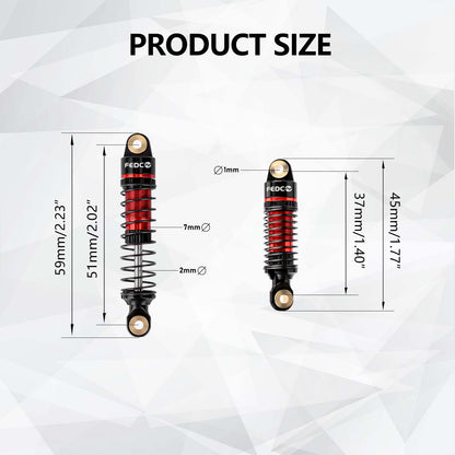 FEDCO HPI Venture18 Shocks 53MM Shock absorbers With Springs CNC Threaded Oil Damper For HPI Venture18 Upgrades 1/18 RC Crawler