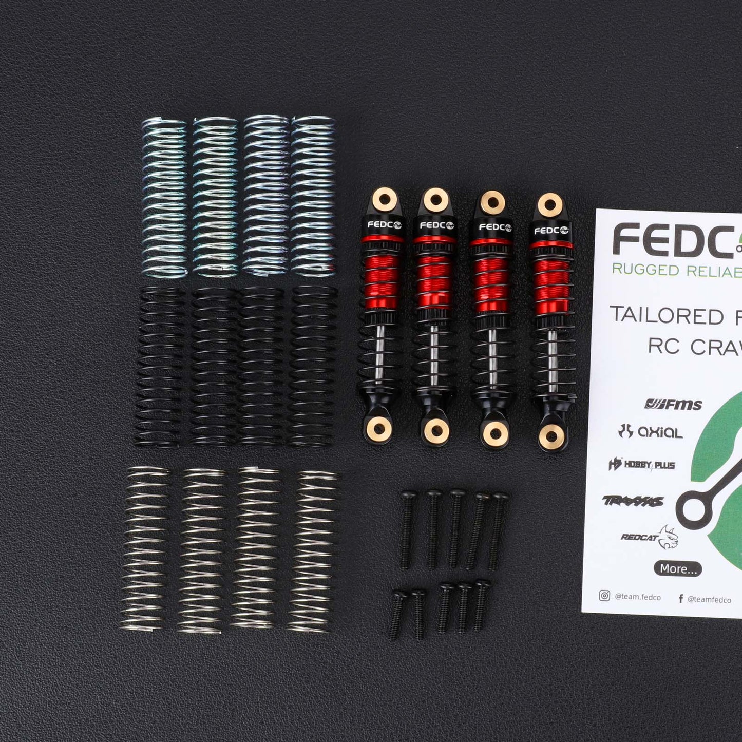 FEDCO HPI Venture18 Shocks 53MM Shock absorbers With Springs CNC Threaded Oil Damper For HPI Venture18 Upgrades 1/18 RC Crawler