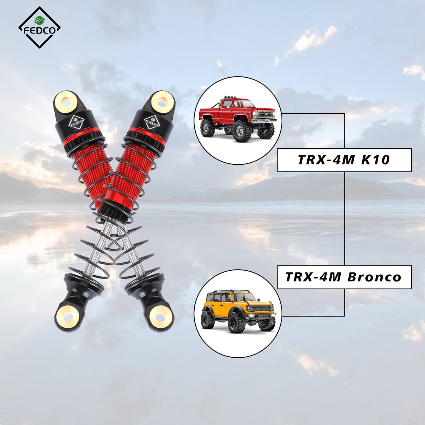 FEDCO 59 MM Shocks For TRX4M Upgrade Parts 1/18 RC Crawler