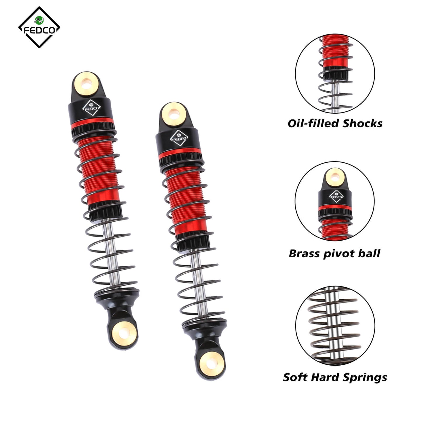 FEDCO 59 MM Shocks For TRX4M Upgrade Parts 1/18 RC Crawler