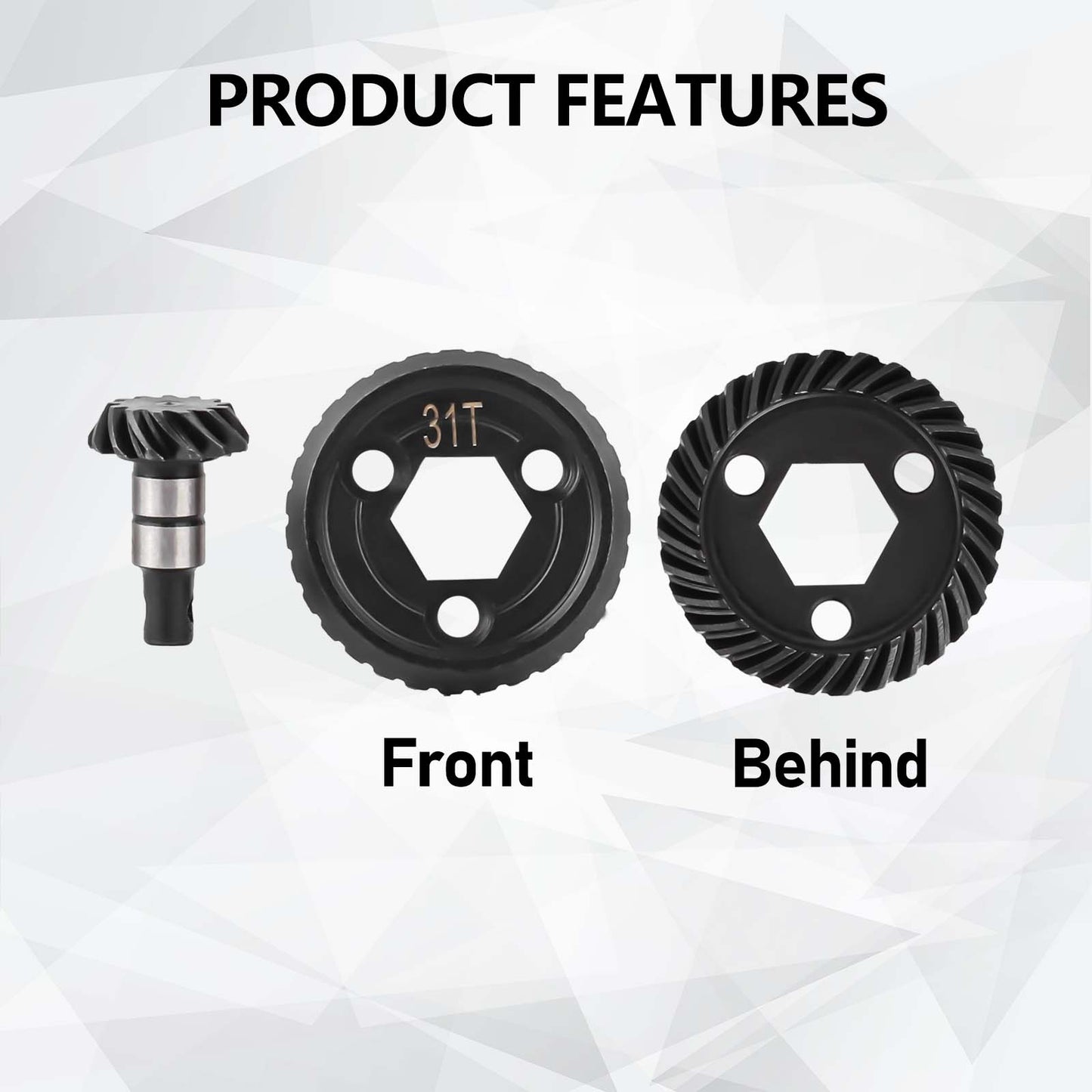 FEDCO UTB18 Bevel Gear Set 33T/13T Helical Gear 40Chrome Steel Gears For Axial Capra UTB18 Upgrades Trail 4WD&4WS 1/18 RC Crawler