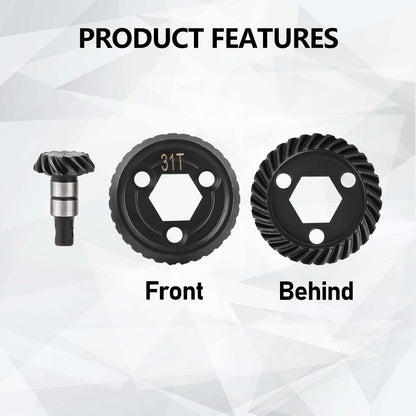 FEDCO UTB18 Bevel Gear Set 33T/13T Helical Gear 40Chrome Steel Gears For Axial Capra UTB18 Upgrades Trail 4WD&4WS 1/18 RC Crawler