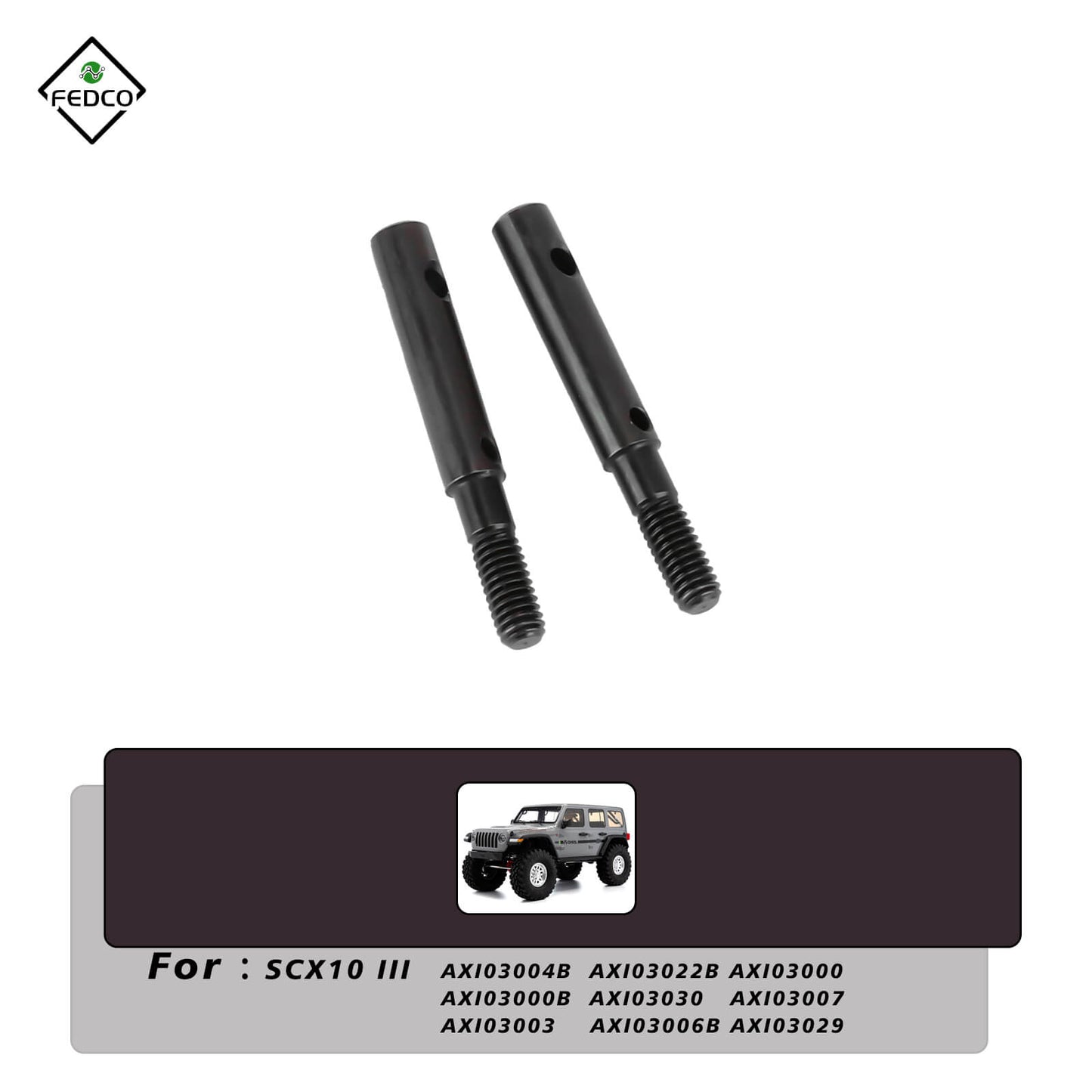 FEDCO SCX10 Portal Stub Axle Drive Shaft for Axial Capra 1.9 SCX10III Upgrade Parts 1/10 RC Crawler