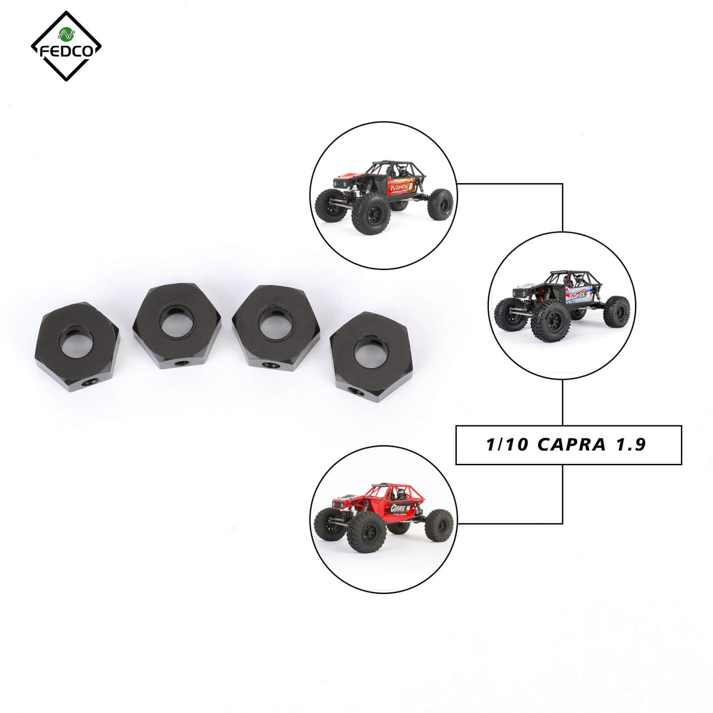 FEDCO SCX10 Hex 12MM Hub Hex Screw Shaft& Spacer Wheel Hex Adapter For Axial SCX10III SCX10 Pro Capra 1.9 UTB Upgrade Parts 1/10 RC Crawler