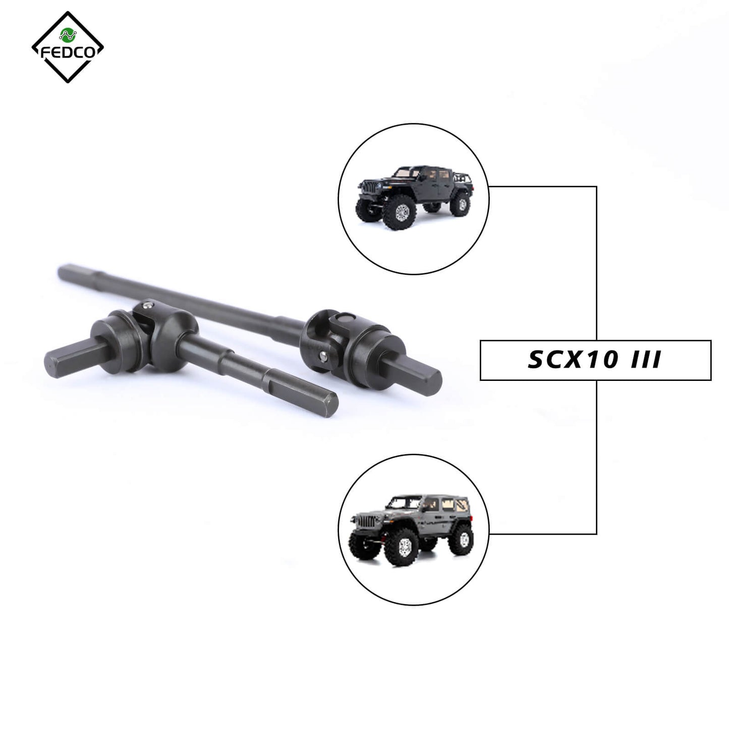 FEDCO SCX10III Driveshafts For Axial SCX10 III Upgrade Parts 1/10 RC Crawler