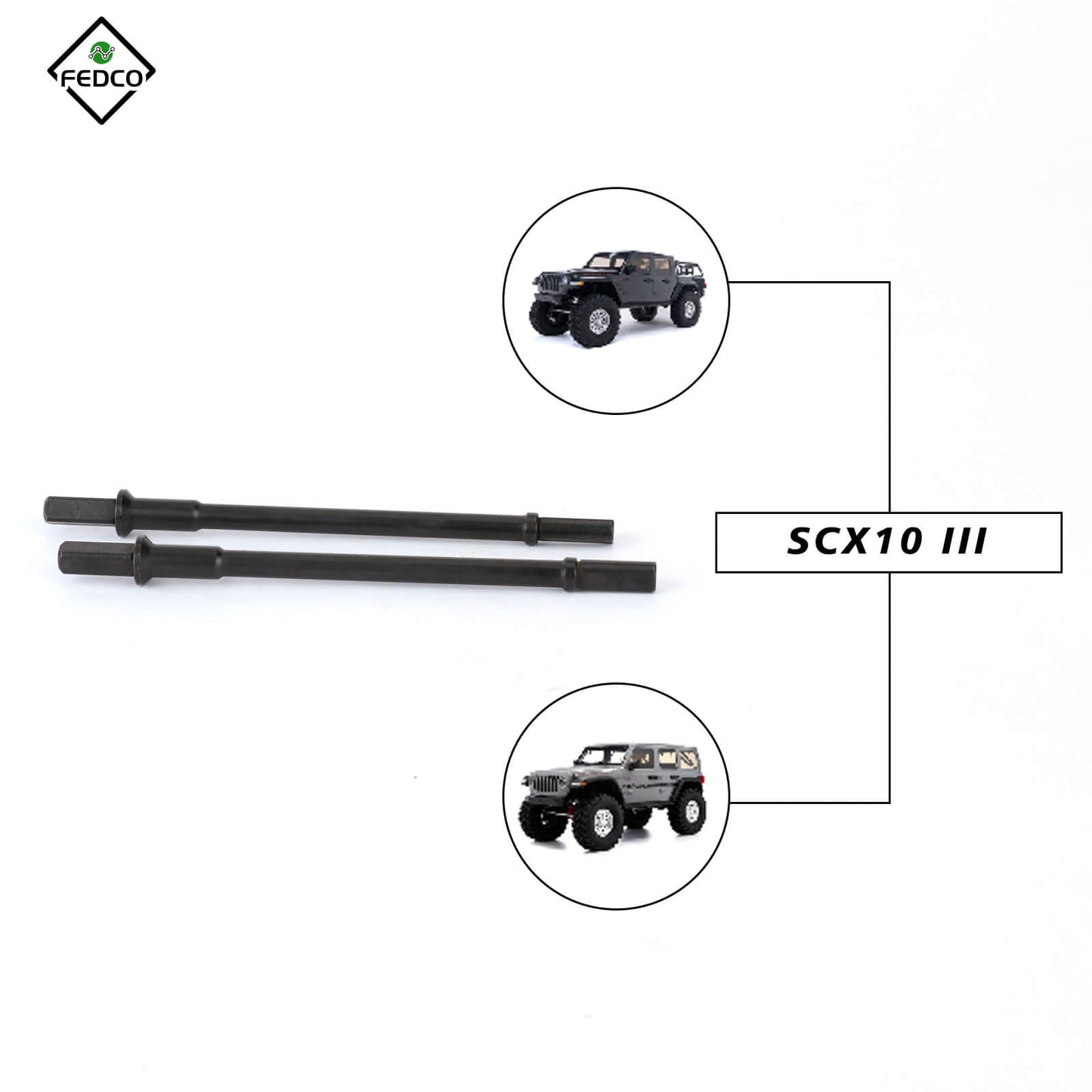 FEDCO SCX10III Driveshafts For Axial SCX10 III Upgrade Parts 1/10 RC Crawler