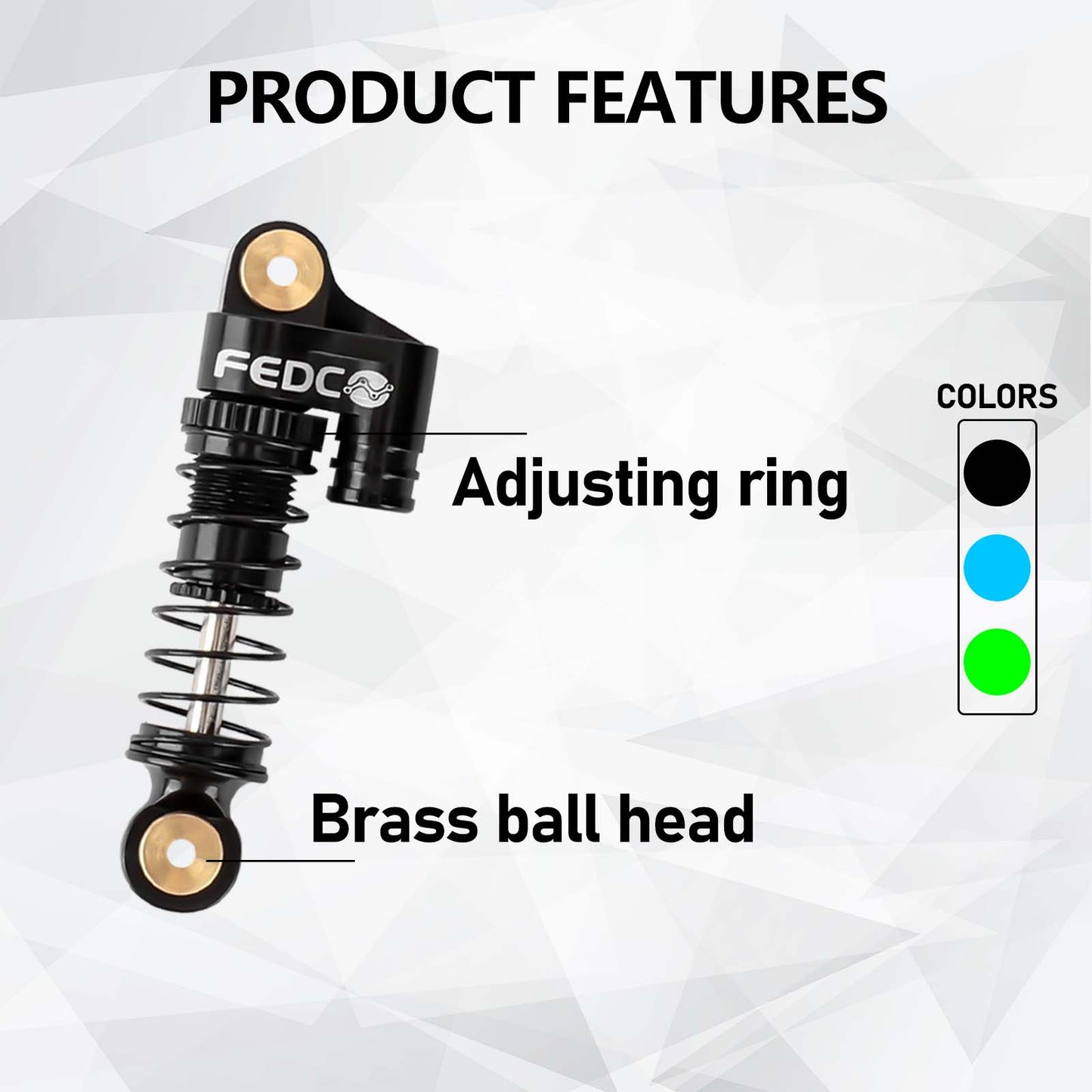 FEDCO SCX24 38mm Oil-Filled Shocks - CNC Aluminum Threaded Shock Absorber For Axial SCX24 Upgrade Parts 1/24 RC Crawlers