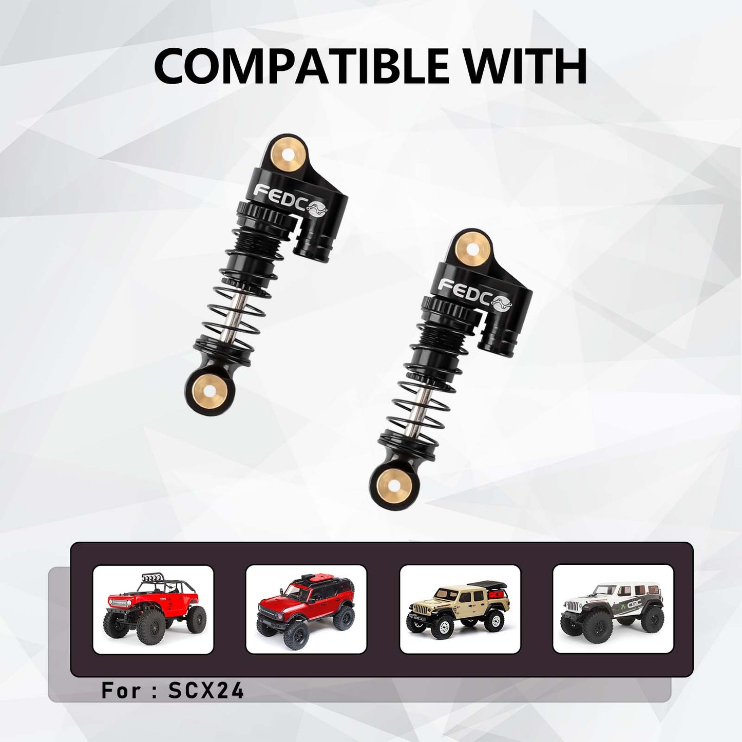 FEDCO SCX24 38mm Oil-Filled Shocks - CNC Aluminum Threaded Shock Absorber For Axial SCX24 Upgrade Parts 1/24 RC Crawlers