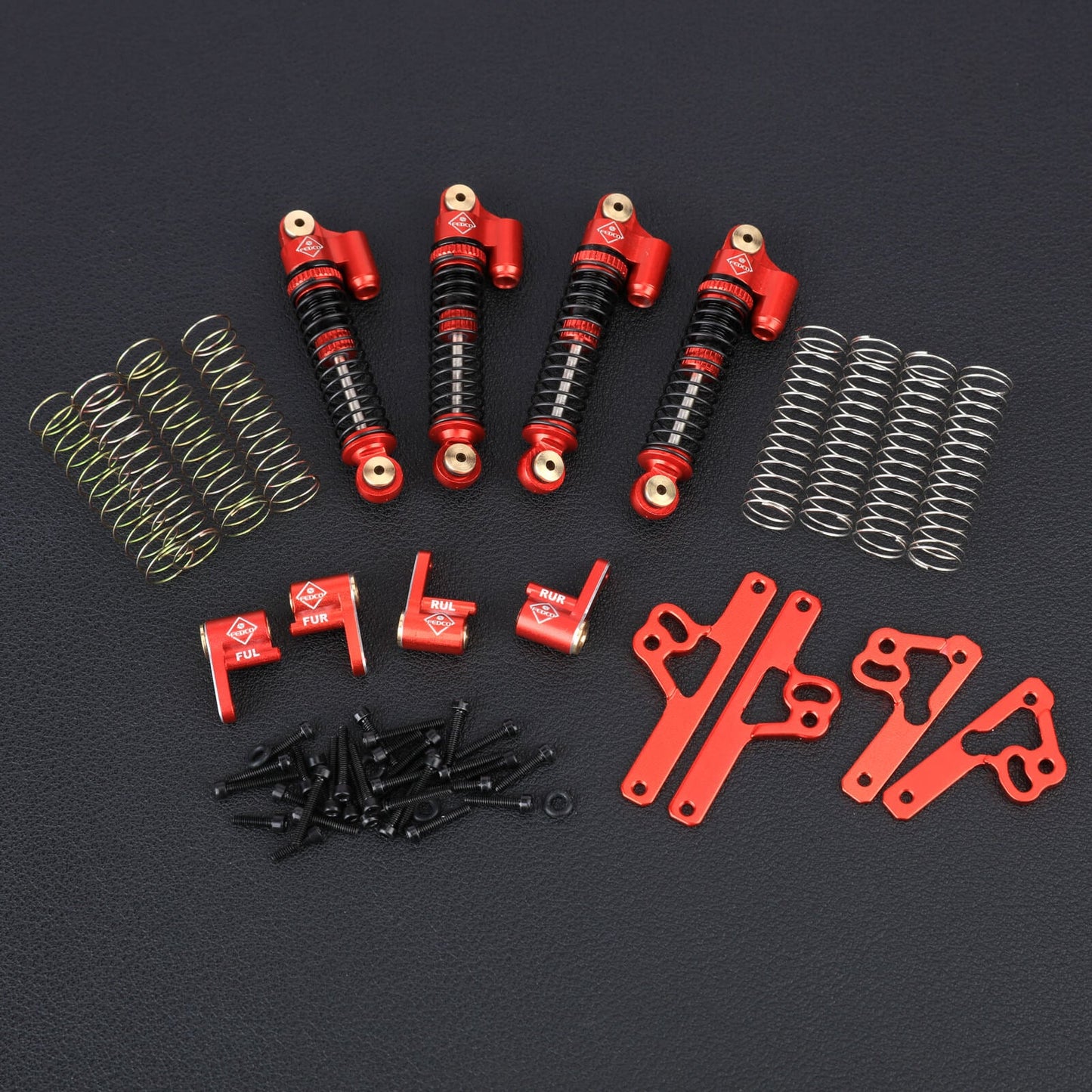 FEDCO SCX24 Shock Flex Blades With Shocks Absorber for Axial SCX24 Upgrade Parts 1/24 RC Crawler