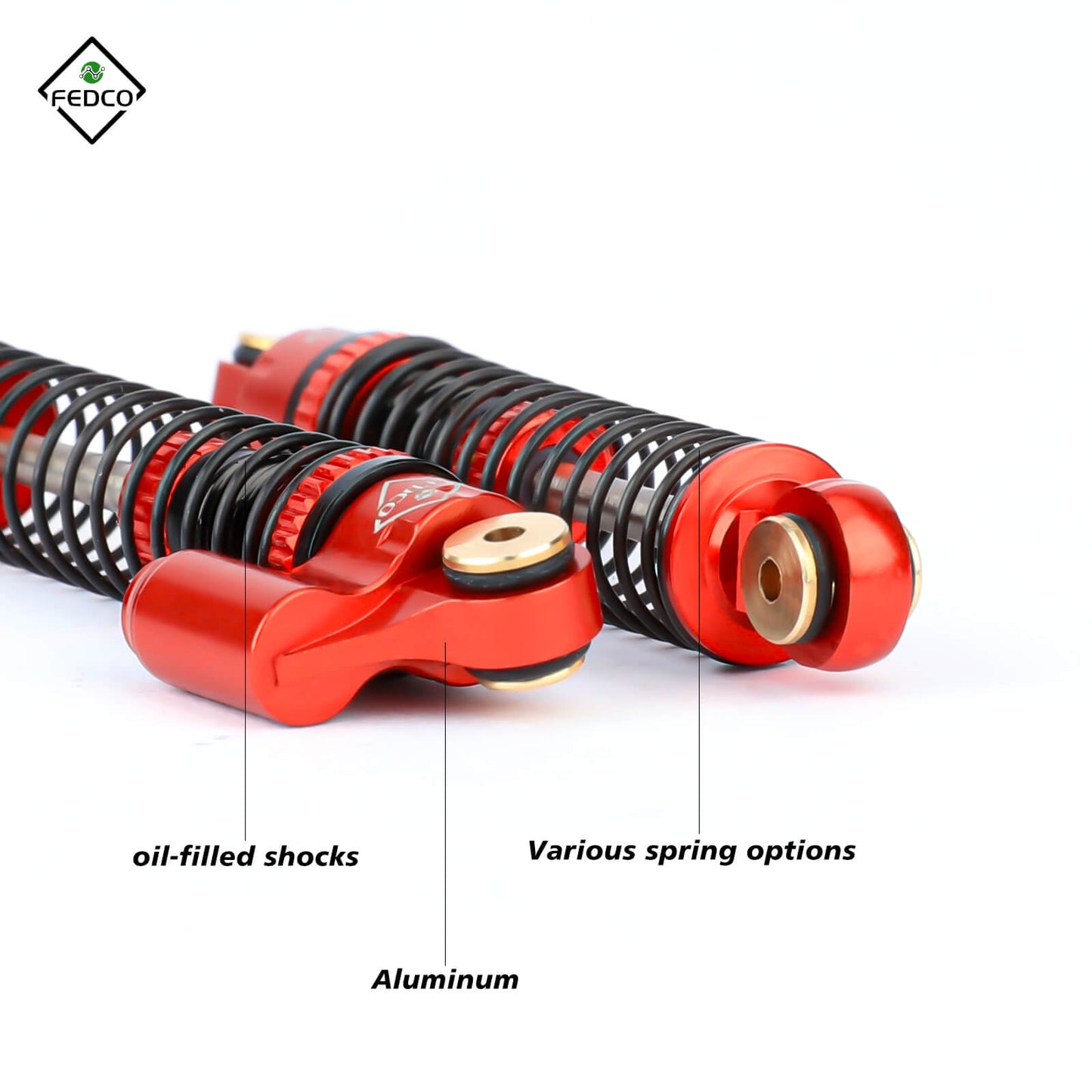 FEDCO SCX24 Shock Flex Blades With Shocks Absorber for Axial SCX24 Upgrade Parts 1/24 RC Crawler