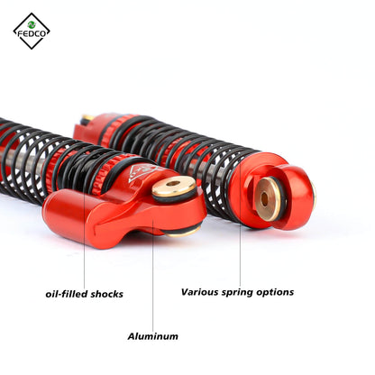 FEDCO SCX24 Shock Flex Blades With Shocks Absorber for Axial SCX24 Upgrade Parts 1/24 RC Crawler