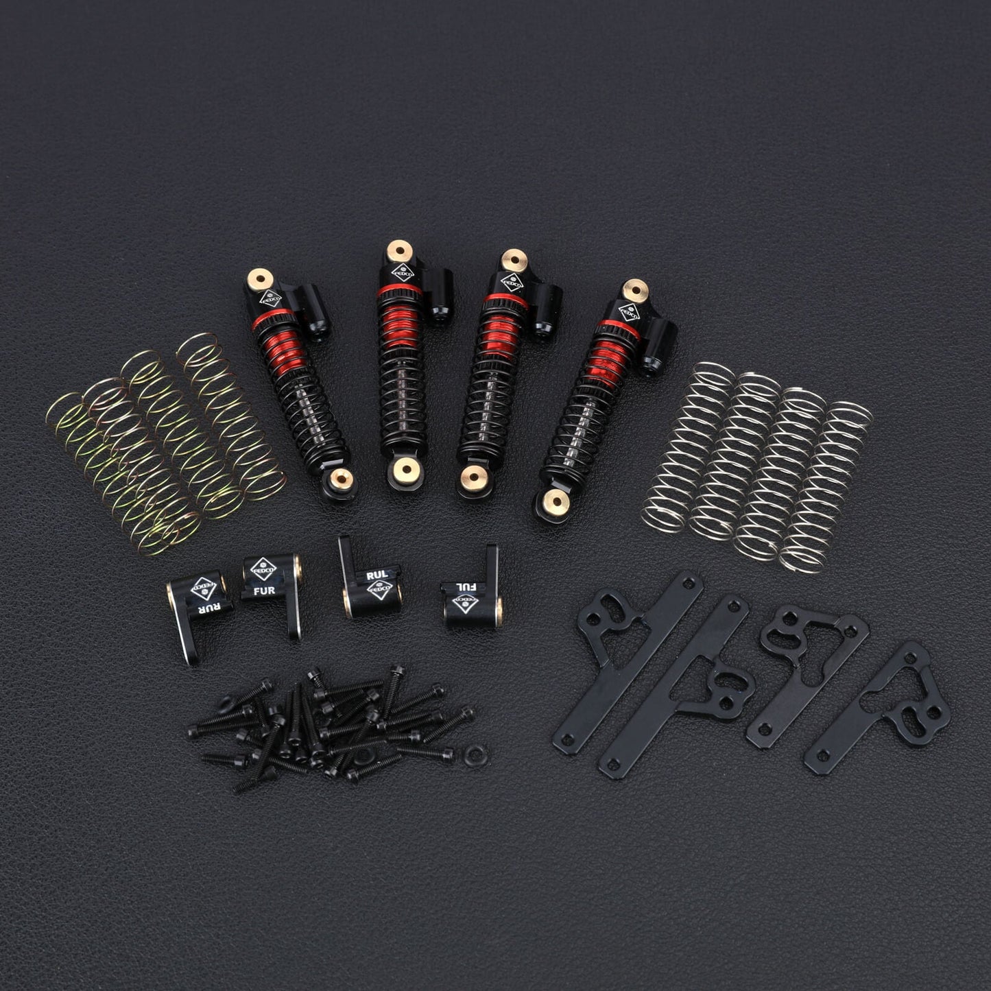 FEDCO SCX24 Shock Flex Blades With Shocks Absorber for Axial SCX24 Upgrade Parts 1/24 RC Crawler