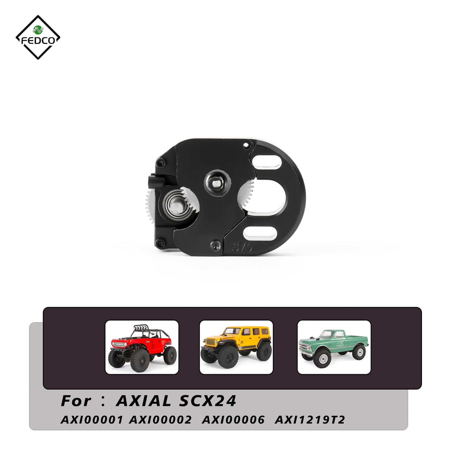 FEDCO SCX24 Transmission Gearbox With Steel Gear 370 Complete Transmission Case For Axial SCX24 Upgrades 1/24 RC Crawler