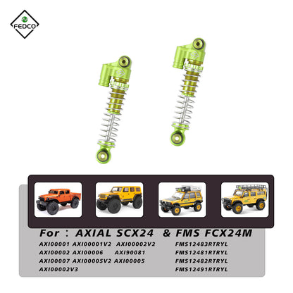 FEDCO SCX24 Shocks 48MM Oil-Filled Shocks Absorber Aluminum Threaded Absorber Oil Damper With Springs For Axial SCX24 FMS FCX24M Upgrades 1/24 RC Crawler