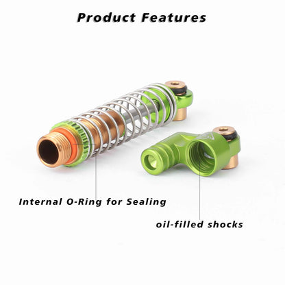 FEDCO SCX24 Shocks 48MM Oil-Filled Shocks Absorber Aluminum Threaded Absorber Oil Damper With Springs For Axial SCX24 FMS FCX24M Upgrades 1/24 RC Crawler