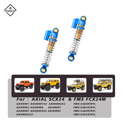 FEDCO SCX24 Shocks 48MM Oil-Filled Shocks Absorber Aluminum Threaded Absorber Oil Damper With Springs For Axial SCX24 FMS FCX24M Upgrades 1/24 RC Crawler