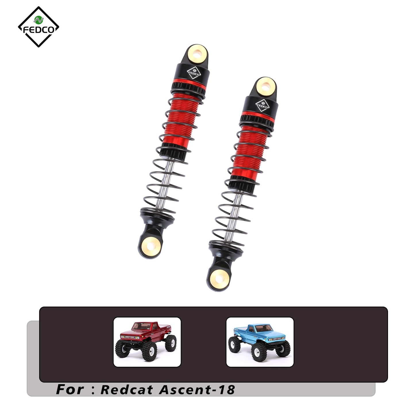 FEDCO Redcat Ascent 18 Shocks 59MM Shocks Long Travel Shocks For Redcat Ascent 18 Upgrade Parts 1/18 RC Crawler