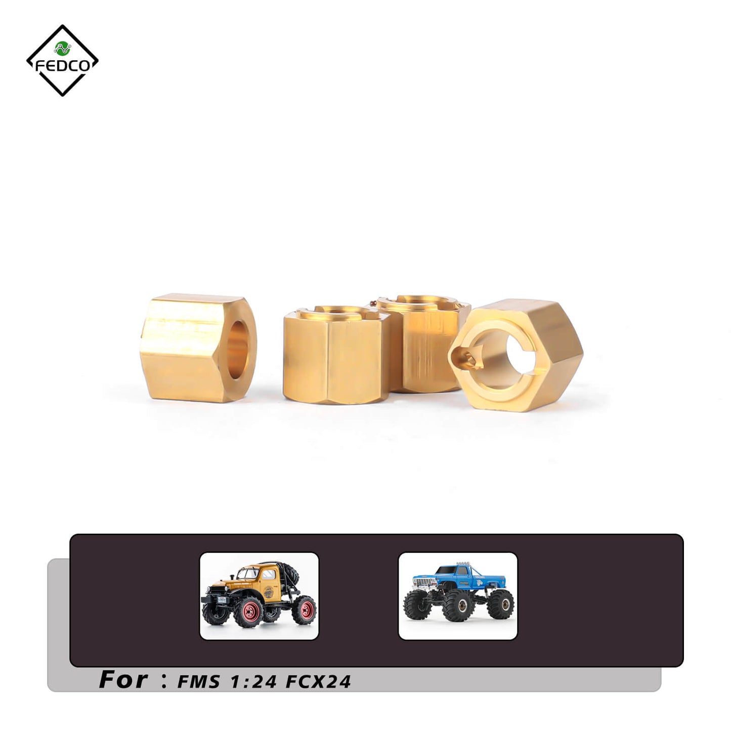FEDCO FCX24 Hex Spacer For FMS FCX24 Smasher FCX18 LC80 Upgrades 1/24 1/18 RC Crawler