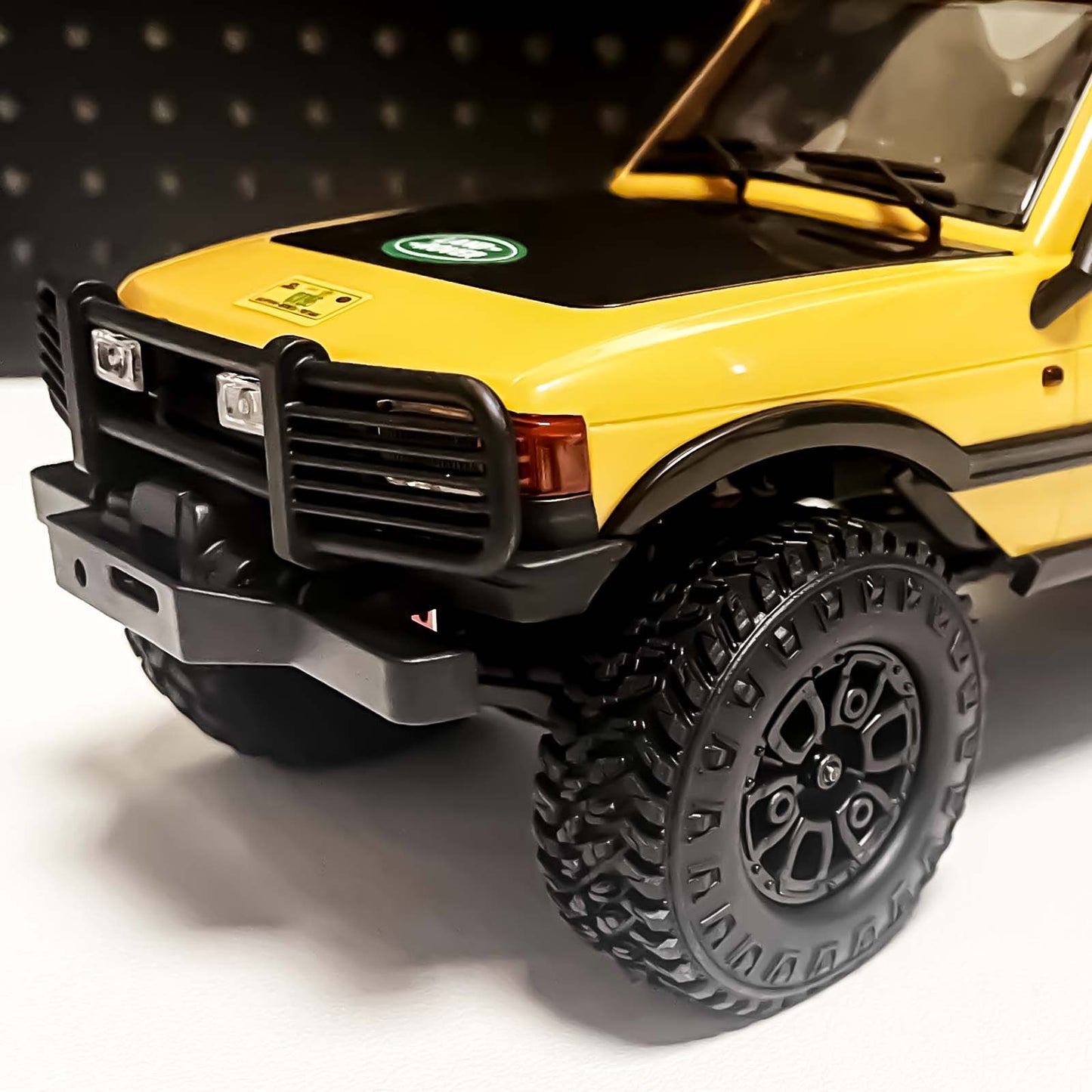 FEDCO FCX24 Wheels and Tires 1.0 Beadlock Wheels 50MM Soft Sticky Tires with Brass Counterweight Ring for FMS FCX24M FCX24 Upgrades 1/24 RC Crawler