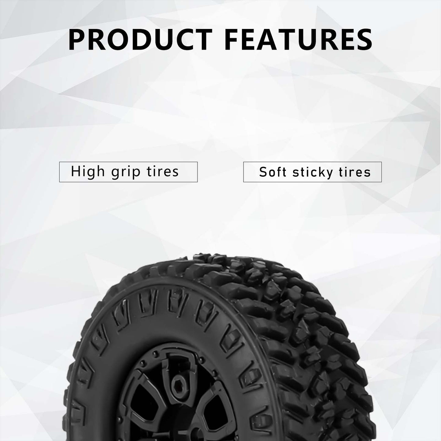 FEDCO FCX24 Wheels and Tires 1.0 Beadlock Wheels 50MM Soft Sticky Tires with Brass Counterweight Ring for FMS FCX24M FCX24 Upgrades 1/24 RC Crawler