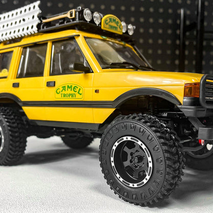 FEDCO FCX24 Wheels and Tires 1.0 Beadlock Wheels 50MM Soft Sticky Tires with Brass Counterweight Ring for FMS FCX24M FCX24 Upgrades 1/24 RC Crawler