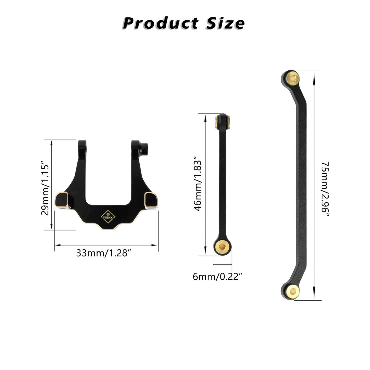 FEDCO Redcat Ascent 18 Brass Servo Mount With Steering Links For Redcat Ascent 18 Upgrade Parts 1/18 RC Crawler