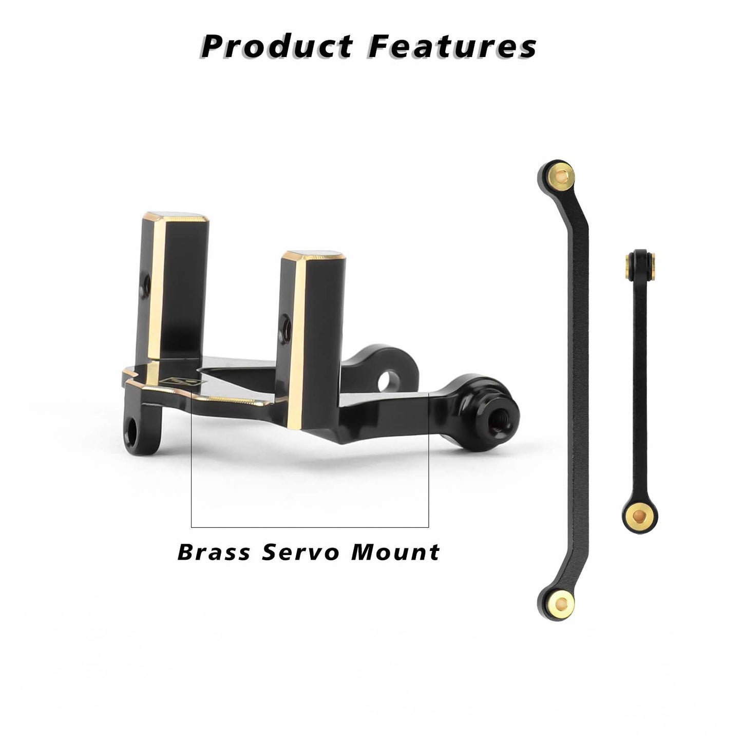 FEDCO Redcat Ascent 18 Brass Servo Mount With Steering Links For Redcat Ascent 18 Upgrade Parts 1/18 RC Crawler