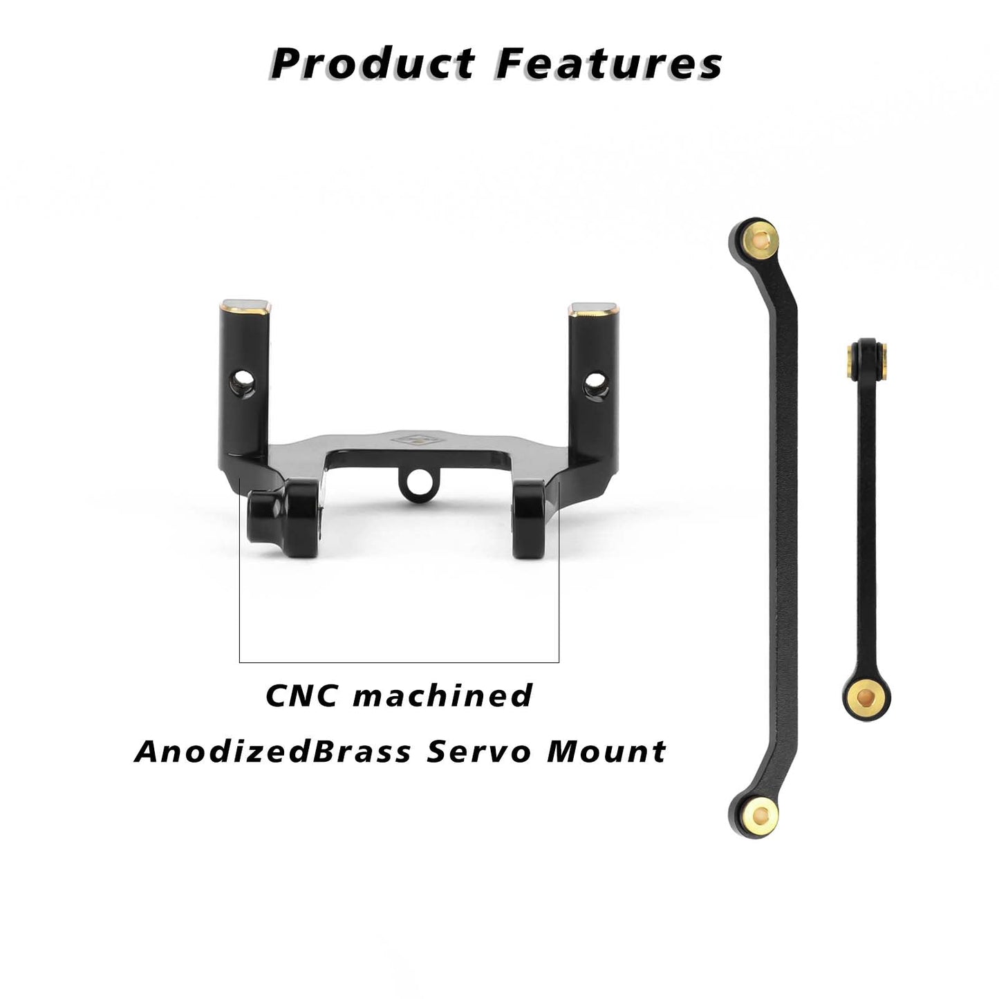 FEDCO Redcat Ascent 18 Brass Servo Mount With Steering Links For Redcat Ascent 18 Upgrade Parts 1/18 RC Crawler