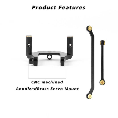 FEDCO Redcat Ascent 18 Brass Servo Mount With Steering Links For Redcat Ascent 18 Upgrade Parts 1/18 RC Crawler